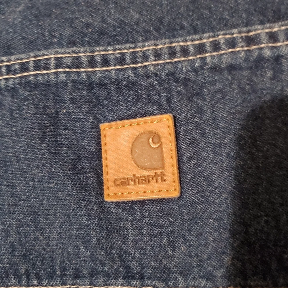 Vtg Carhartt Carpenter Jeans 32x32 B13 DST Loose-Fit Washed Darkstone Denim